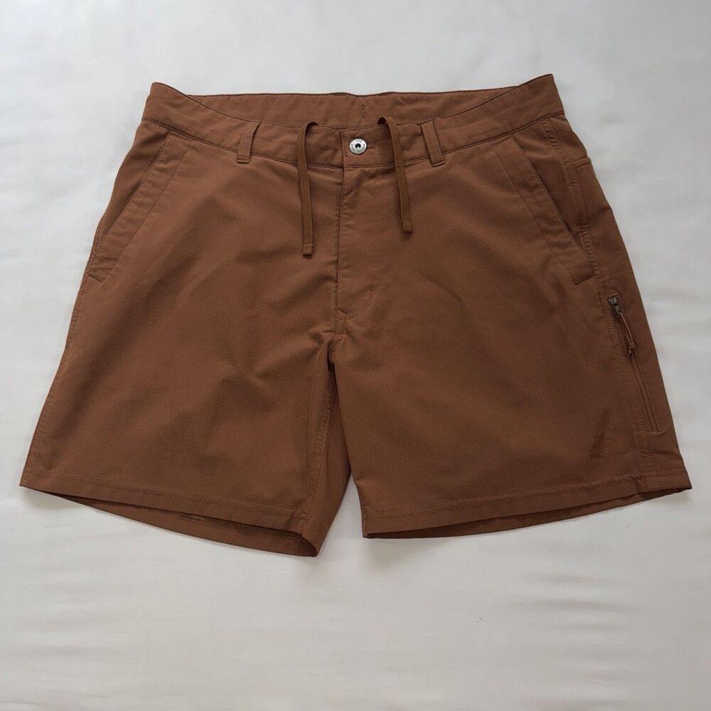 The North Face Rolling Sun Shorts Size 34 Rust Brown Packable Hiking Outdoor